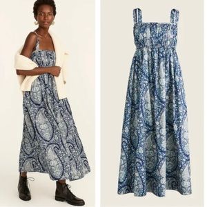 J. Crew Poplin Dress Blue Paisley Blue 10
